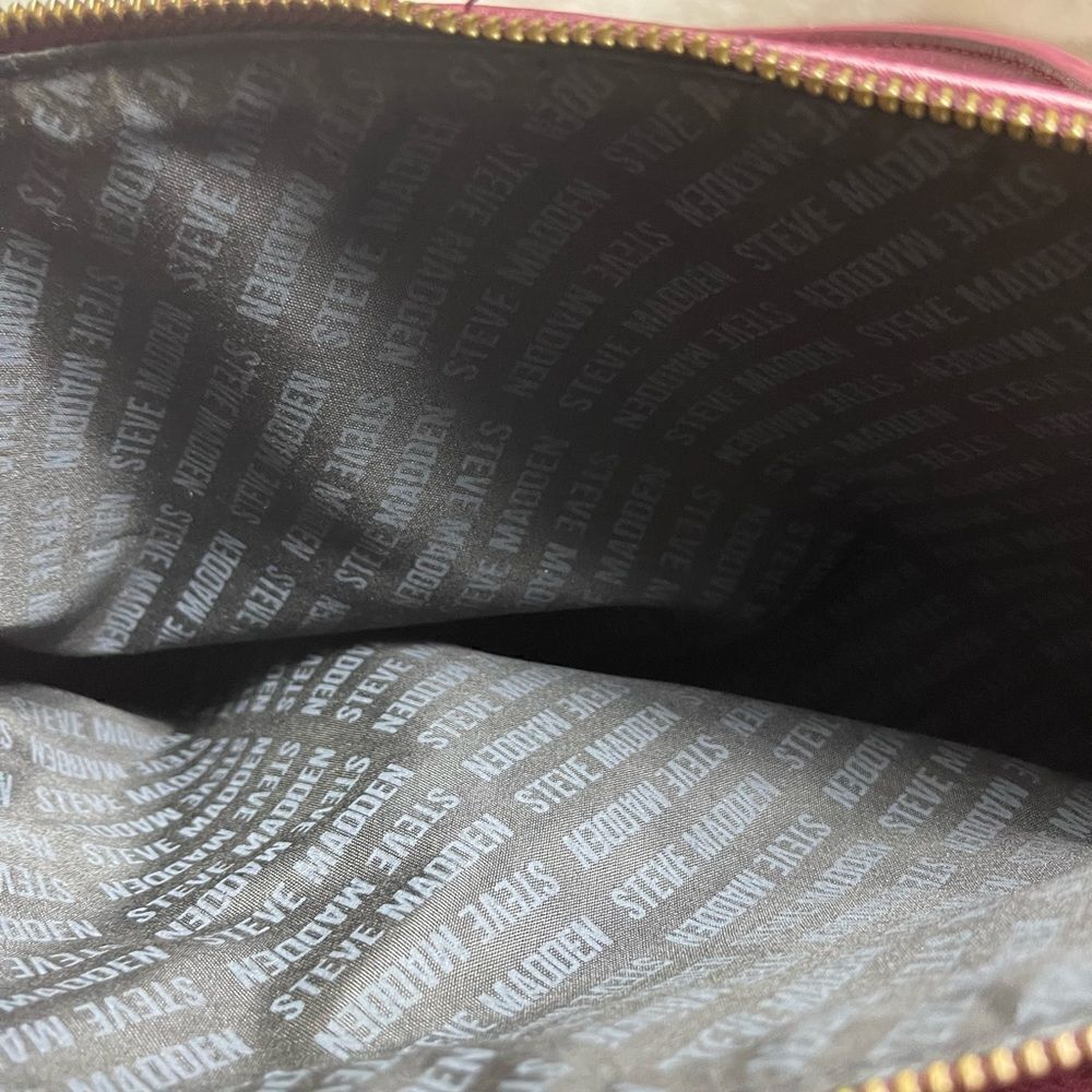 Steve Madden burgundy faux leather satchel with rustic studs accent. - Picture 11 of 16